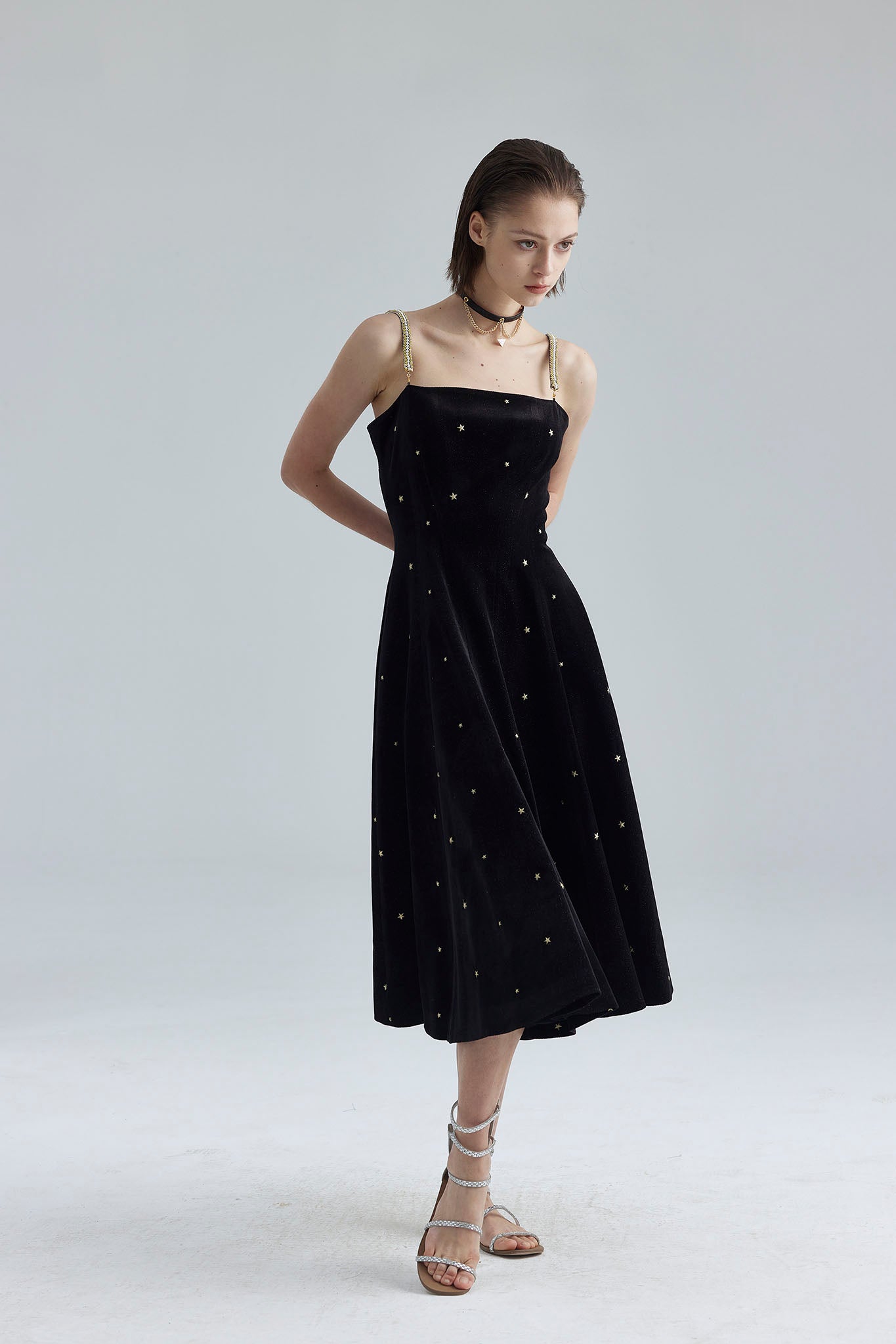 27. Star embroidered long dress
